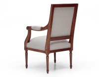 Fauteuil ancien style Louis XVI bois teinte ancienne et tissu beige naturel Fauteuil ancien style Louis XVI bois teinte ancienne et tissu beige naturel