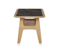 Table basse rectangulaire en chêne et céramique avec bois teinte naturelle plateau céramique effet marbre noir 100x50 cm Table basse rectangulaire en chêne et céramique avec bois teinte naturelle plateau céramique effet marbre noir 100x50 cm