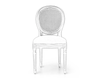 Louis XVI style antique chair wooden chair with antique finish, cane backrest, and olive green velvet seat. Louis XVI style antique chair wooden chair with antique finish, cane backrest, and olive green velvet seat.