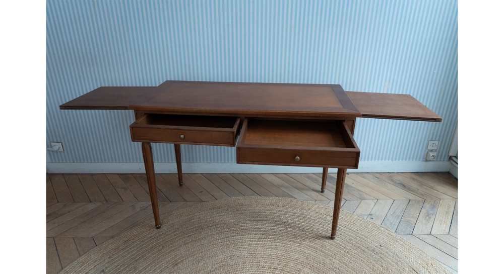 Bureau ancien style Louis XVI plateau bois l110 cm Bureau ancien style Louis XVI plateau bois l110 cm