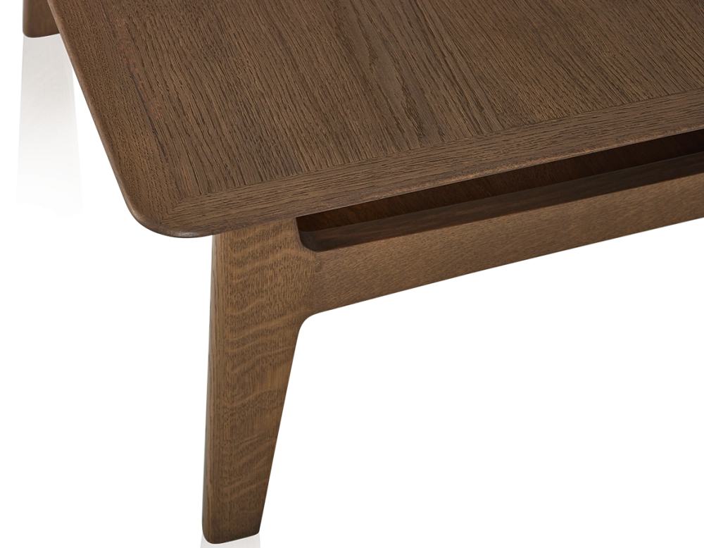 Square oak coffee table walnut stain 100x100 cm 100x100 cm Square oak coffee table walnut stain 100x100 cm 100x100 cm