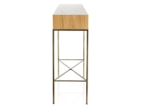 Console design frêne teinte naturelle et métal patine laiton Console design frêne teinte naturelle et métal patine laiton