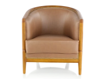 Antique armchair Cherry tint and hazelnut leather