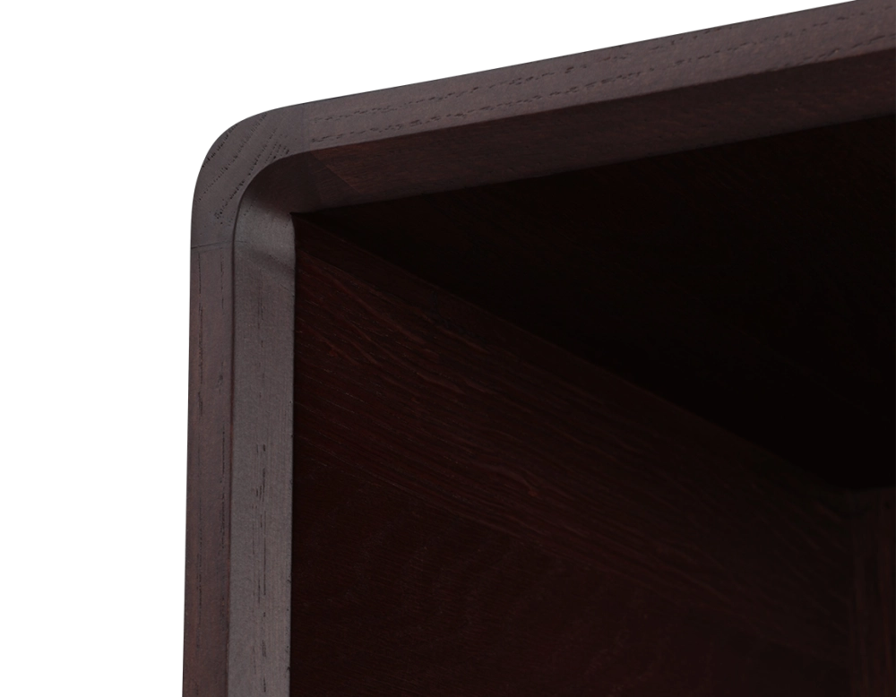 Oak bookcase dark brown stained wood Oak bookcase dark brown stained wood