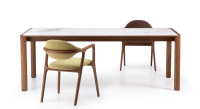 Table extensible 8 à 12 personnes en noyer et céramique allonges céramique bois teinte naturelle et céramique effet marbre blanc m1 160x100 cm Table extensible 8 à 12 personnes en noyer et céramique allonges céramique bois teinte naturelle et céramique effet marbre blanc m1 160x100 cm