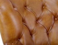 Fauteuil Chesterfield cuir cognac moyen dossier Fauteuil Chesterfield cuir cognac moyen dossier