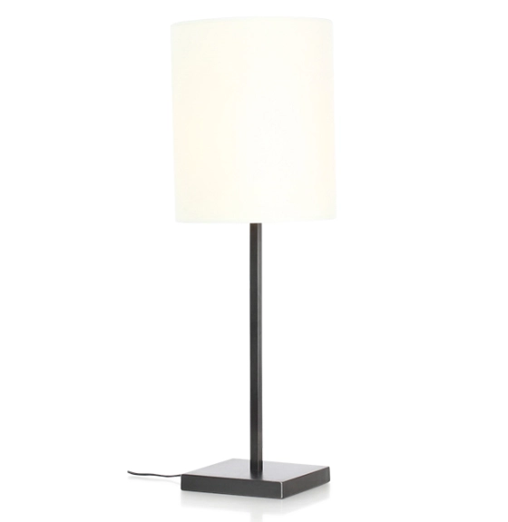 Large black living room lamp with ivory lampshade