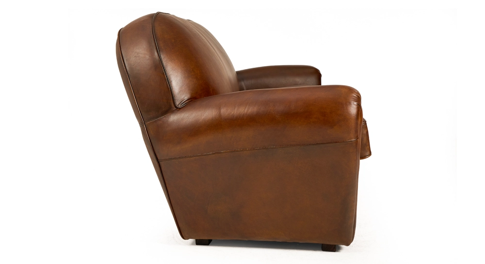 3 seater leather club sofa vintage brown studded armrests 3 seater leather club sofa vintage brown studded armrests