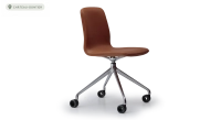 Office chair with 5 branches assise cuir camel
