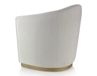 Fauteuil club tissu tissu beige naturel socle bois effet laiton Fauteuil club tissu tissu beige naturel socle bois effet laiton
