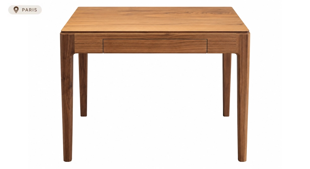Bureau design en noyer teinte naturelle l80 cm