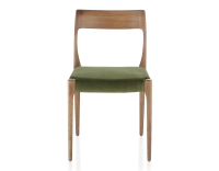 Scandinavian chair wood stained walnut seat olive green fabric Scandinavian chair wood stained walnut seat olive green fabric