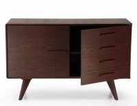 Buffet 2 portes en chêne bois teinte marron foncé Buffet 2 portes en chêne bois teinte marron foncé