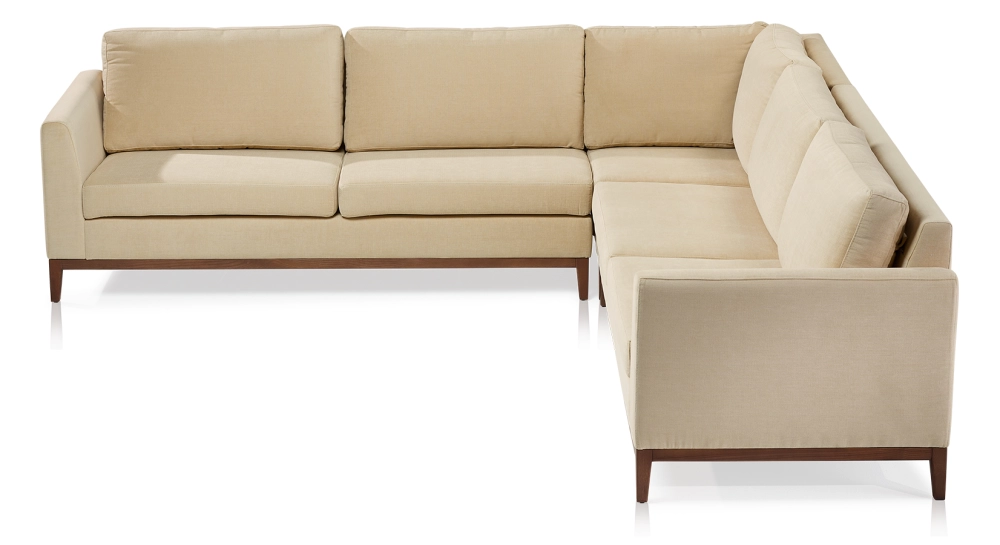 Module droit 2 places tissu crème Module droit 2 places tissu crème