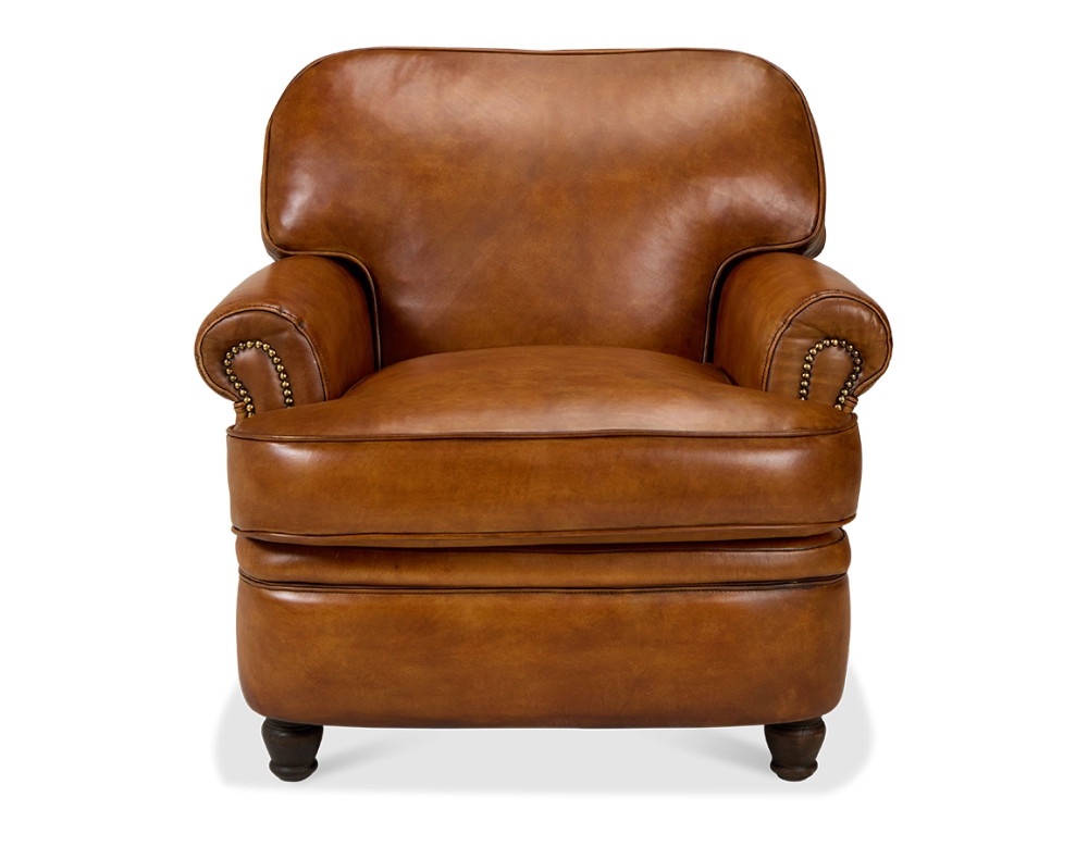 Fauteuil club cuir marron clair Fauteuil club cuir marron clair