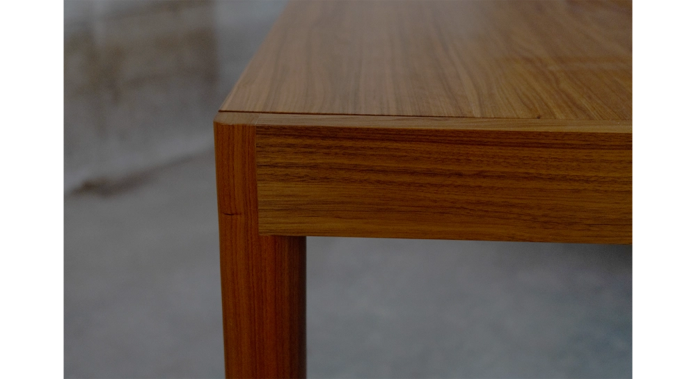 Extensible oak table for 8 to 12 people with slate effect ceramic top and anthracite tinted extensions 160x100 cm