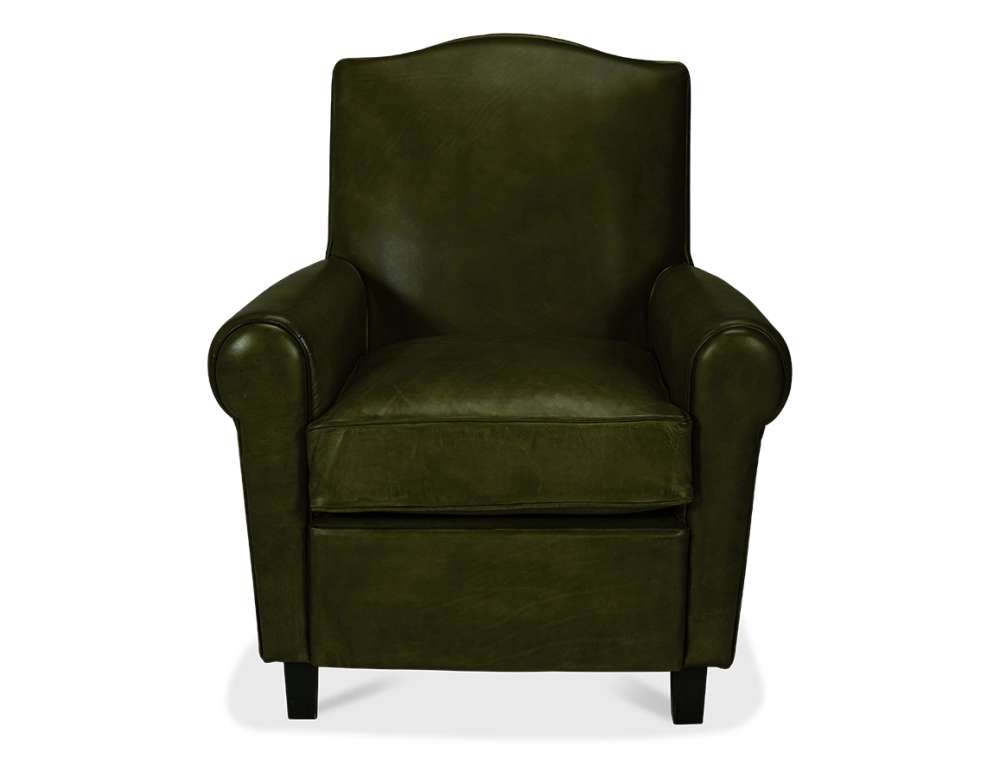 Fauteuil club cuir vert olive Fauteuil club cuir vert olive