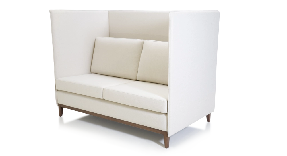 Canapé design alcôve tissu crème