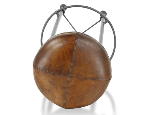 Tabouret de bar vintage cuir marron vintage