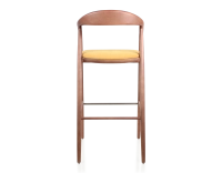 Tabouret de bar h80 cm teinte noyer assise tissu jaune bois teinte noyer et tissu jaune Tabouret de bar h80 cm teinte noyer assise tissu jaune bois teinte noyer et tissu jaune