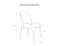 Chaise design bois teinte noyer et tissu velours bronze Chaise design bois teinte noyer et tissu velours bronze