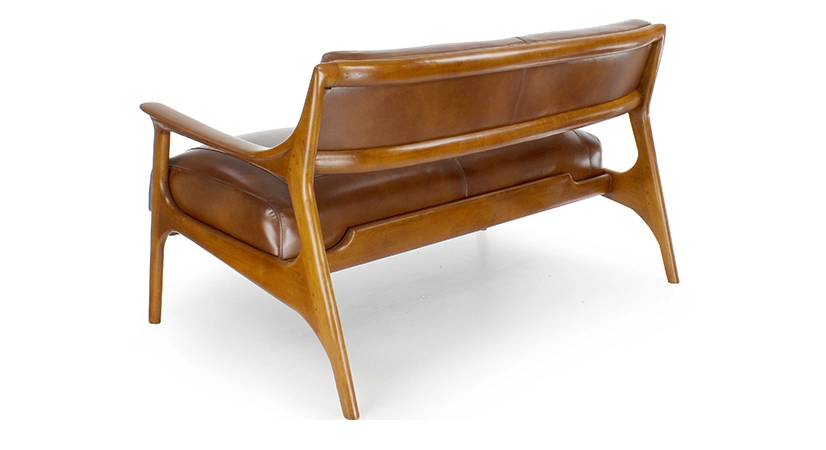 Canapé scandinave cuir 2 places marron vintage Canapé scandinave cuir 2 places marron vintage