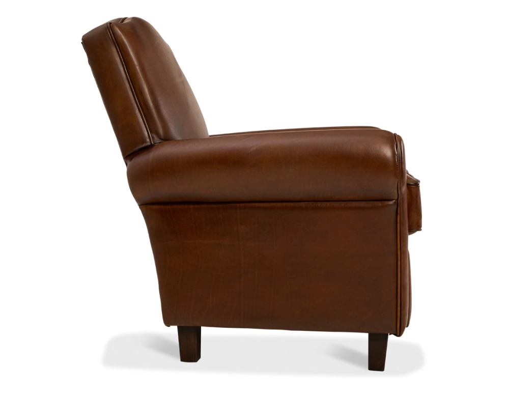 Fauteuil club cuir marron vintage Fauteuil club cuir marron vintage