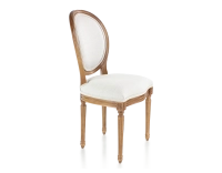 Chaise ancienne style Louis XVI bois teinte ancienne et tissu beige naturel Chaise ancienne style Louis XVI bois teinte ancienne et tissu beige naturel
