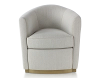 Fauteuil club tissu tissu beige naturel socle bois effet laiton Fauteuil club tissu tissu beige naturel socle bois effet laiton