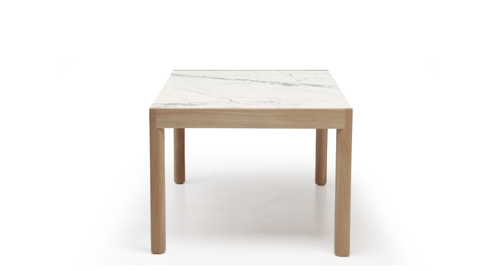Table extensible 8 à 12 personnes en chêne et céramique allonges céramique bois teinte naturelle et céramique effet marbre blanc m1 160x100 cm Table extensible 8 à 12 personnes en chêne et céramique allonges céramique bois teinte naturelle et céramique effet marbre blanc m1 160x100 cm