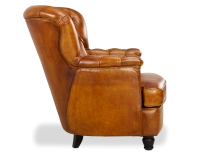 Fauteuil Chesterfield cuir cognac moyen dossier Fauteuil Chesterfield cuir cognac moyen dossier