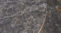 Table basse ronde en chêne et céramique avec bois teinte naturelle plateau céramique effet marbre gris Table basse ronde en chêne et céramique avec bois teinte naturelle plateau céramique effet marbre gris