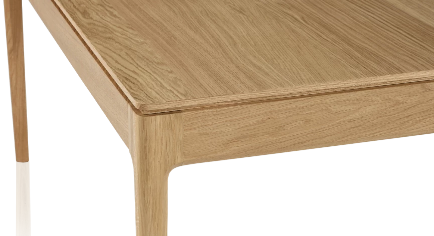 Table salle à manger en chêne teinte naturelle plateau bois 140x100 cm