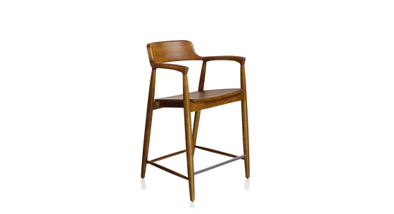 Bar stool H60 cm cherry-stained wood