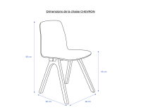 Chaise design en chêne tapissé bois teinte noyer assise tissu gris anthracite