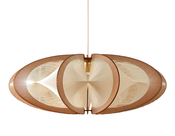 Suspension en bois et fil de coton tressage twist grand modèle Suspension en bois et fil de coton tressage twist grand modèle