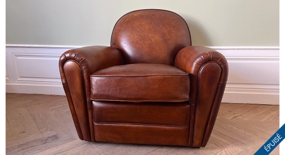 Leather club armchair vintage brown armchair with studded armrests