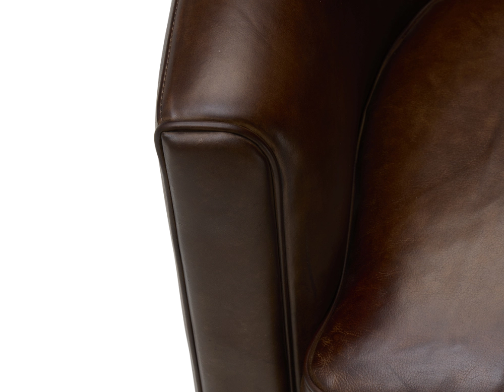Fauteuil club cuir marron soutenu Fauteuil club cuir marron soutenu