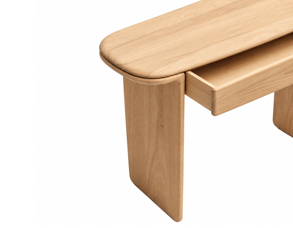 Bureau design en chêne teinte naturelle L120xP40 cm