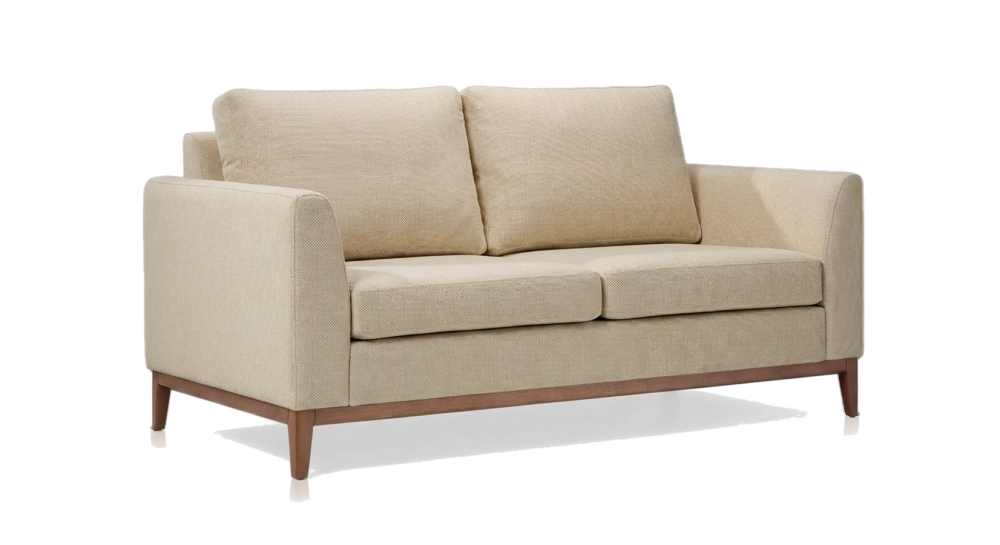 Canapé design 2 places tissu chiné beige