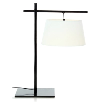 Lampe a poser équerre noire abat jour ivoire Lampe a poser équerre noire abat jour ivoire