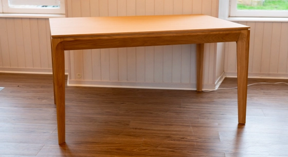 Table extensible 6 à 8 personnes en chêne allonge bois teinte naturelle 140x90 cm