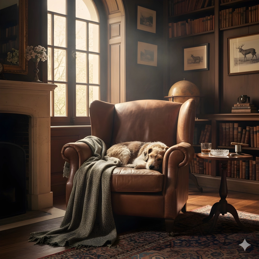 Fauteuil Chesterfield cuir cognac moyen dossier Fauteuil Chesterfield cuir cognac moyen dossier