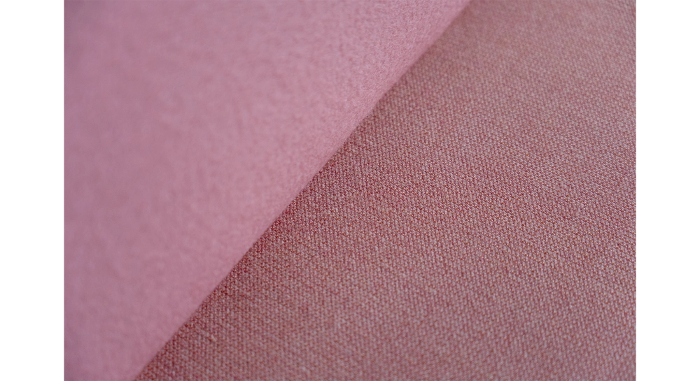 Antique 3 seater sofa socle en chêne naturelle assise bi matière tissu rose