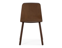 Chaise design en chêne tapissé bois teinte marron foncé assise tissu gris anthracite Chaise design en chêne tapissé bois teinte marron foncé assise tissu gris anthracite