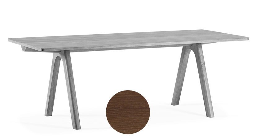 8 person oak dining table walnut tint wooden top 180x100 cm 8 person oak dining table walnut tint wooden top 180x100 cm