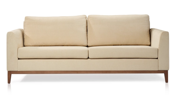 Canapé design 3 places tissu crème