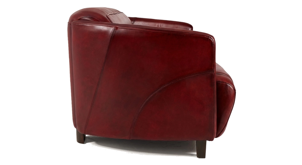 Canapé club cuir 2 places rouge carmin