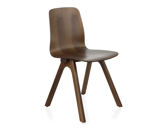 Oak designer chair dark brown wood stain