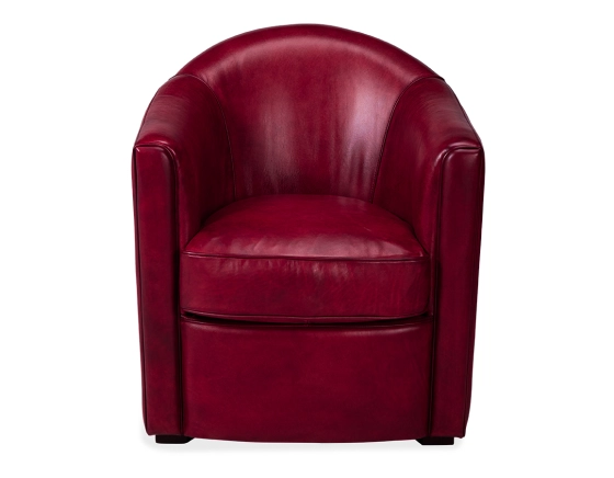 Fauteuil club cuir rouge carmin